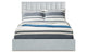 Lit coffre avec rangement et sommier relevable argent 160 cm
