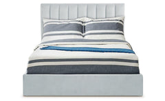 Lit Coffre Songe + Sommier Velours Argent 160cm