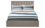Lit coffre Astris + sommier velours taupe 160cm