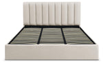 Lit coffre Astris avec sommier en tissu beige 180cm