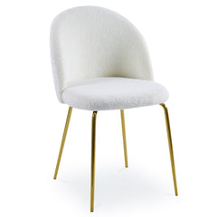 Lot de chaises Argule en tissu bouclette crème