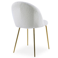 Lote de 4 sillas Argule en bouclé color crema
