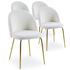 Lote de 4 sillas Argule en bouclé color crema