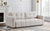 Canapé convertible 3 places Camus en tissu bouclette crème