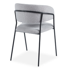 Lot de 4 chaises métal Azia en tissu bouclette gris noir