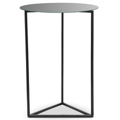 Table d'appoint Oliana Miroir et Métal Noir