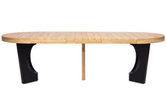 Table extensible ronde Bado chêne clair et noir