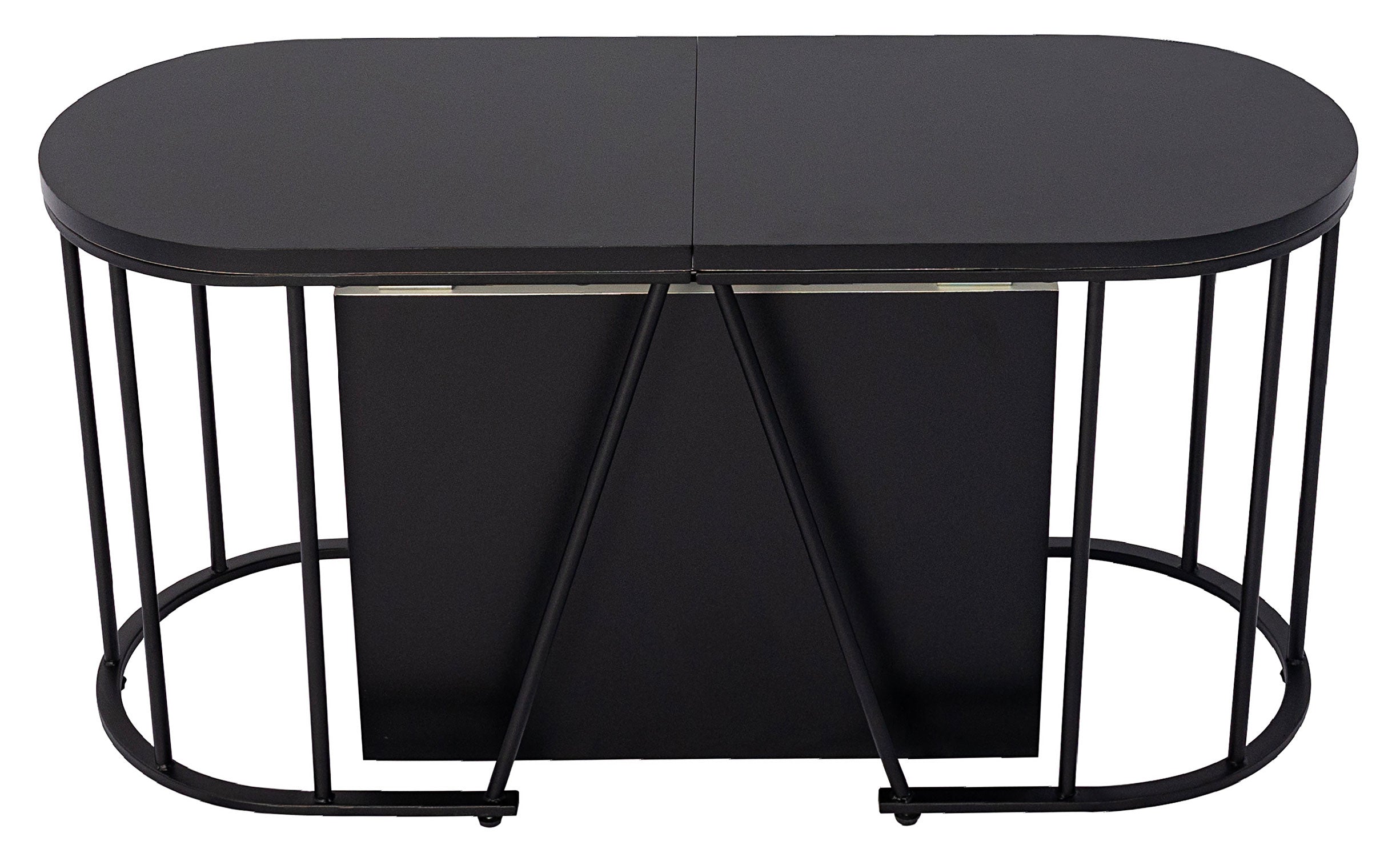 Banc extensible avec rangement rallonges intégré Tambor Noir 92-212cm