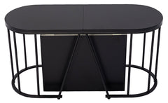 Banc extensible avec rangement rallonges intégré Tambor Noir 92-212cm
