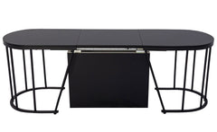 Banc extensible avec rangement rallonges intégré Tambor Noir 92-212cm
