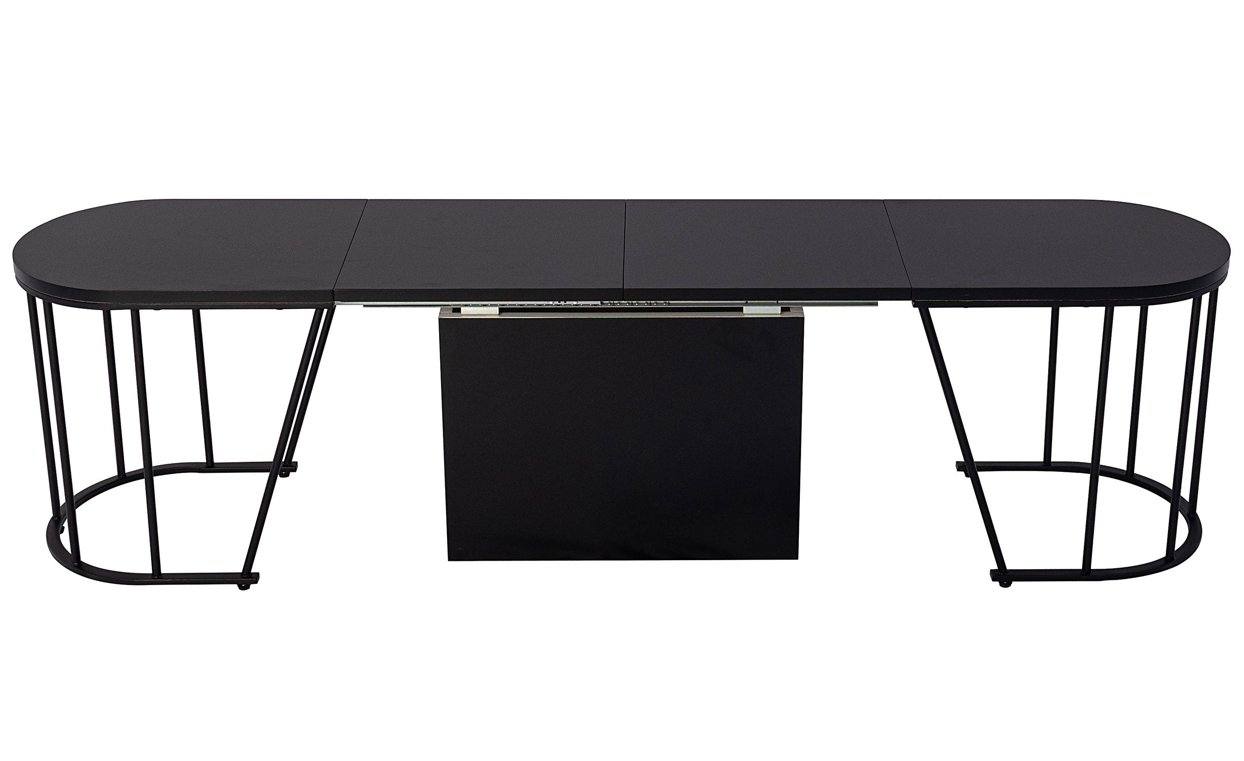 Banc extensible avec rangement rallonges intégré Tambor Noir 92-212cm