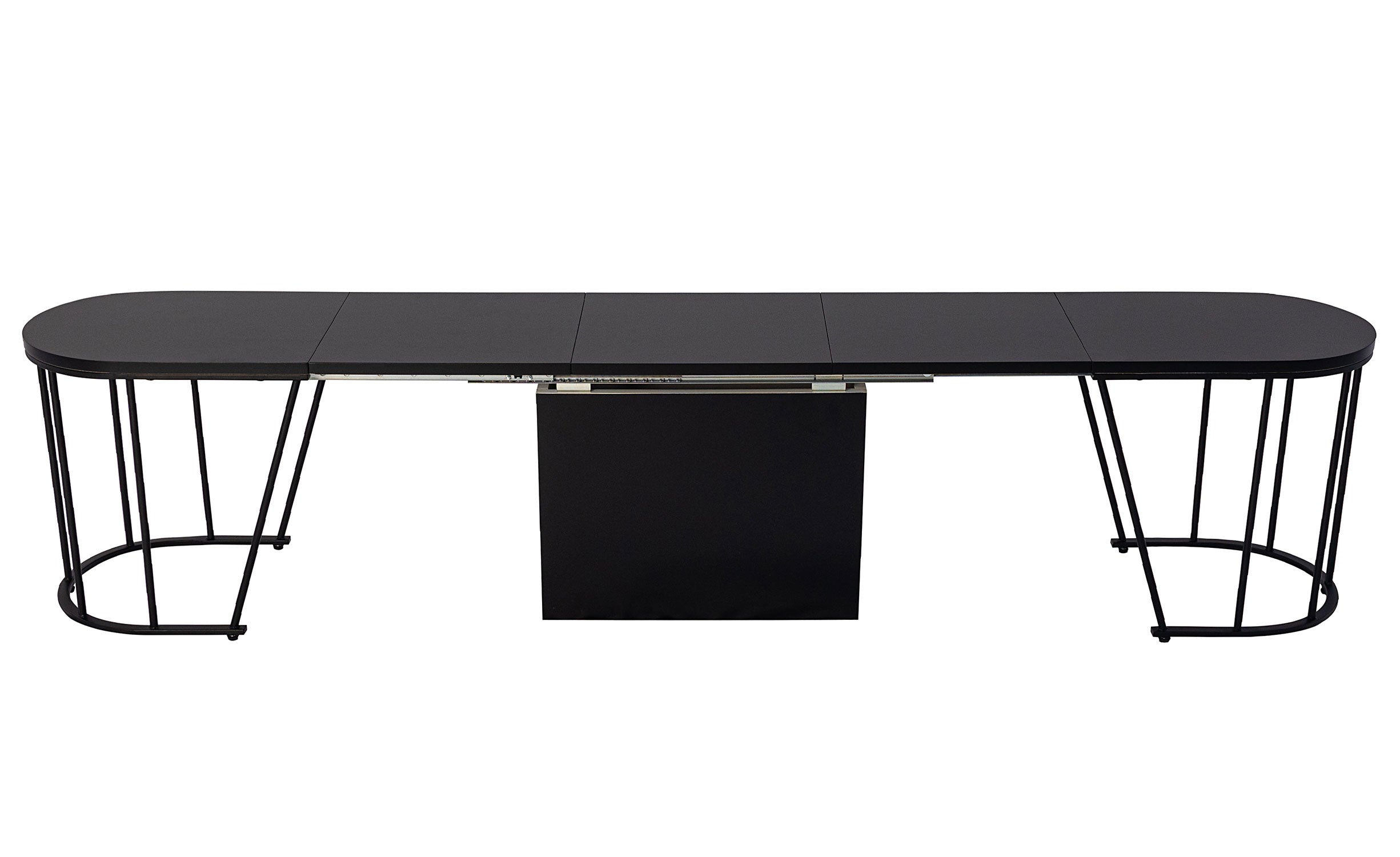 Banc extensible avec rangement rallonges intégré Tambor Noir 92-212cm
