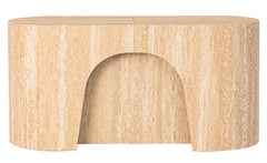 Banc extensible avec rangement rallonges intégré Tammy Effet travertin Beige 92-212cm