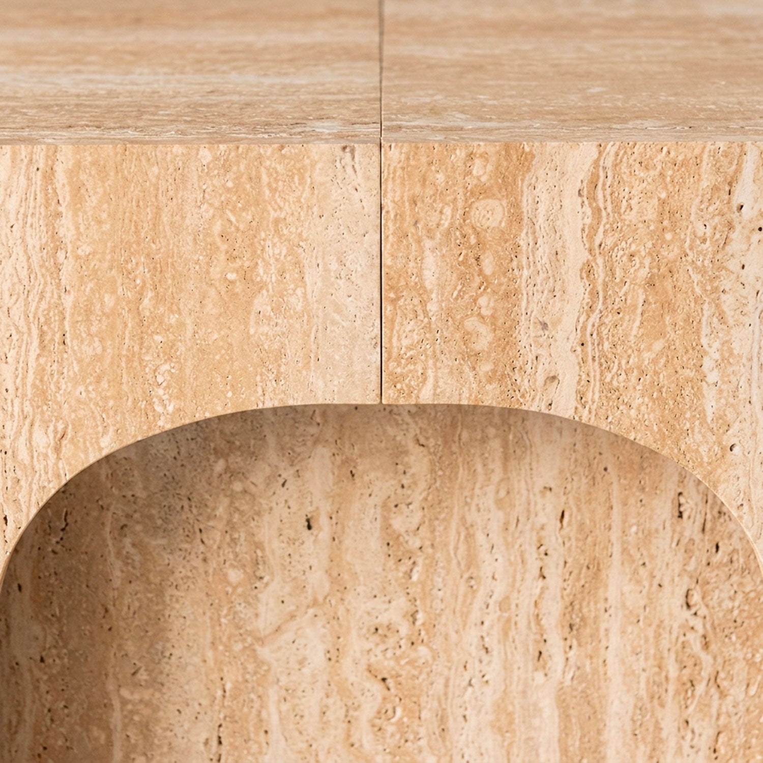 Banc extensible avec rangement rallonges intégré Tammy Effet travertin Beige 92-212cm