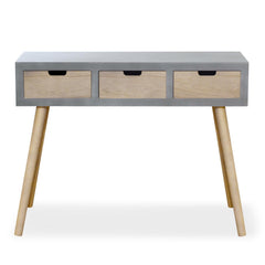 Console 3 tiroirs Alzina scandinave gris