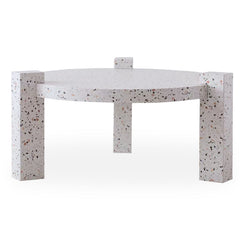 Table basse ronde moderne Titouan D84cm Effet Terrazzo