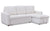Canapé d'angle convertible en tissu bouclette crème