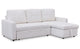 Canapé d'angle convertible en tissu bouclette crème