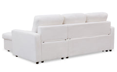 Canapé d'angle convertible Toledo Tissu Bouclette Crème