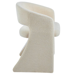 Juego de 8 sillas Ciges de tela bouclé crema