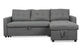 Canapé d'angle convertible en tissu gris avec rangement