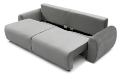 Canapé convertible 3 places Traviata Velours Gris