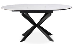 Table extensible Tyrese 160cm pieds en étoile et plateau effet marbre Blanc