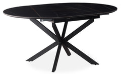 Mesa extensible Brigine de 160 cm con patas de araña y tapa de cerámica negra