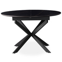 Mesa extensible Brigine de 160 cm con patas de araña y tapa de cerámica negra