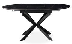 Mesa extensible Brigine de 160 cm con patas de araña y tapa de cerámica negra