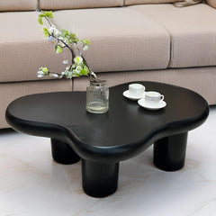 Mesa baja Capelma curvas naturales 69x100cm negro
