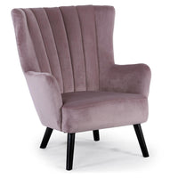Sillón escandinavo Vidal de terciopelo color rosa