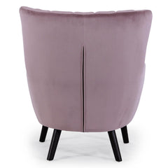Fauteuil scandinave Vidal en Velours Rose