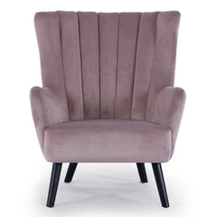 Fauteuil scandinave Vidal en Velours Rose