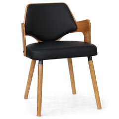 Juego de 4 sillas escandinavas Alica de madera natural y negra