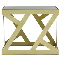 Ensemble de 3 tables d'appoint Zendaya en Verre fumé et Métal Or