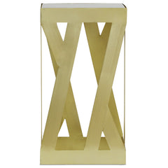 Ensemble de 3 tables d'appoint Zendaya en Verre fumé et Métal Or