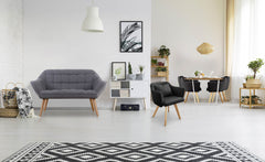 Canapé scandinave 2 places Anatan tissu gris clair