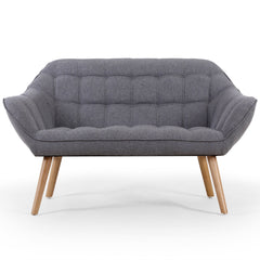 Canapé scandinave 2 places Anatan tissu gris clair