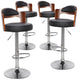 Lot de 4 chaises de bar en bois et simili cuir noir