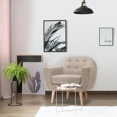 Fauteuil scandinave Savoy Tissu Beige vu de côté