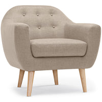 Sillón escandinavo de tela beige