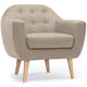Sillón escandinavo de tela beige