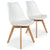 Juego de 2 sillas escandinavas de madera natural color blanco