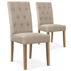 Lot de 2 chaises Cecil Tissu Beige