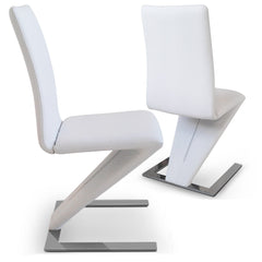 Lot de 2 chaises design et modernes blanches Flash